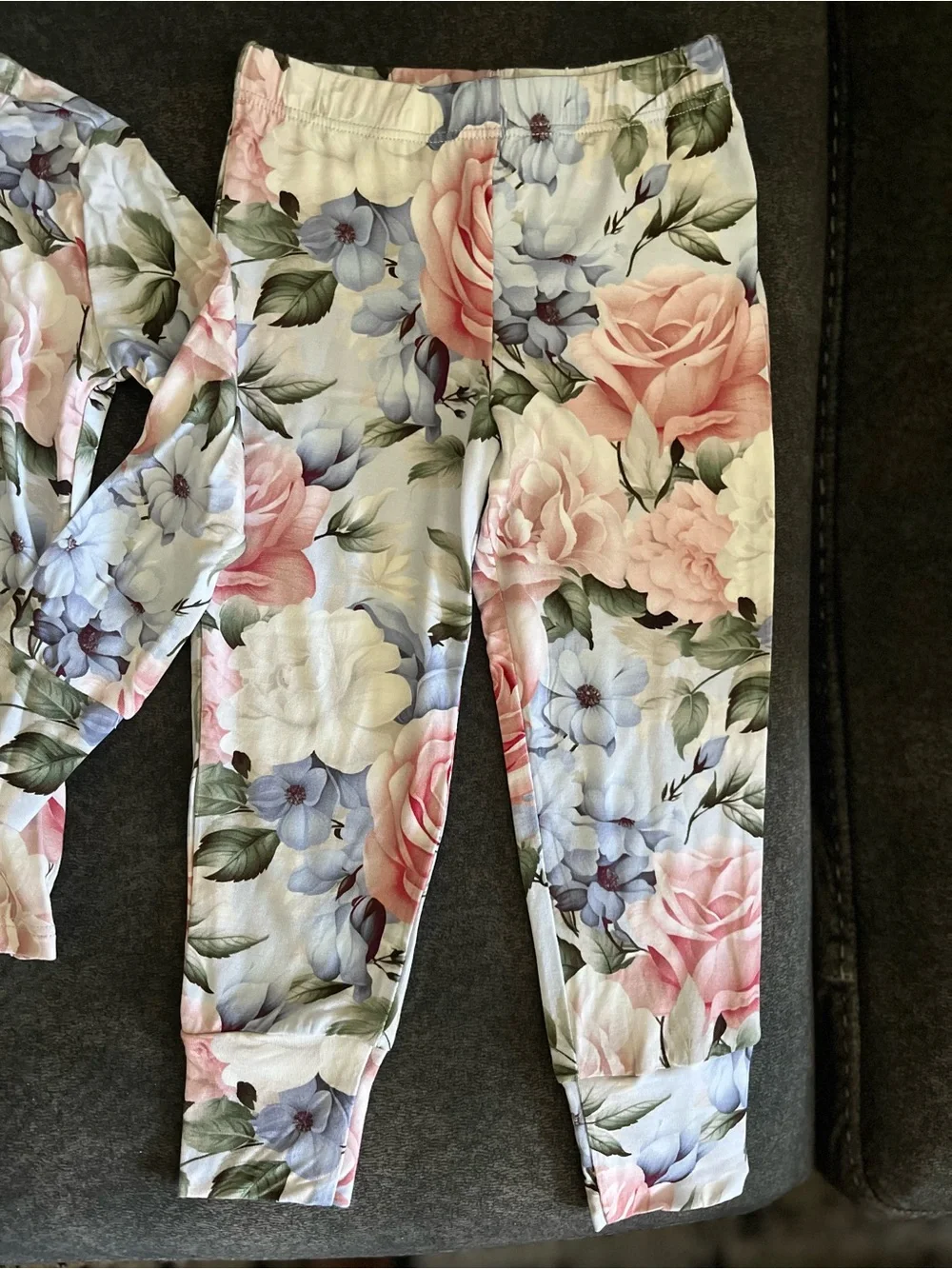 Posh Peanut Adult and Toddler Floral Pastel Pajama Sets with Matching Blanket